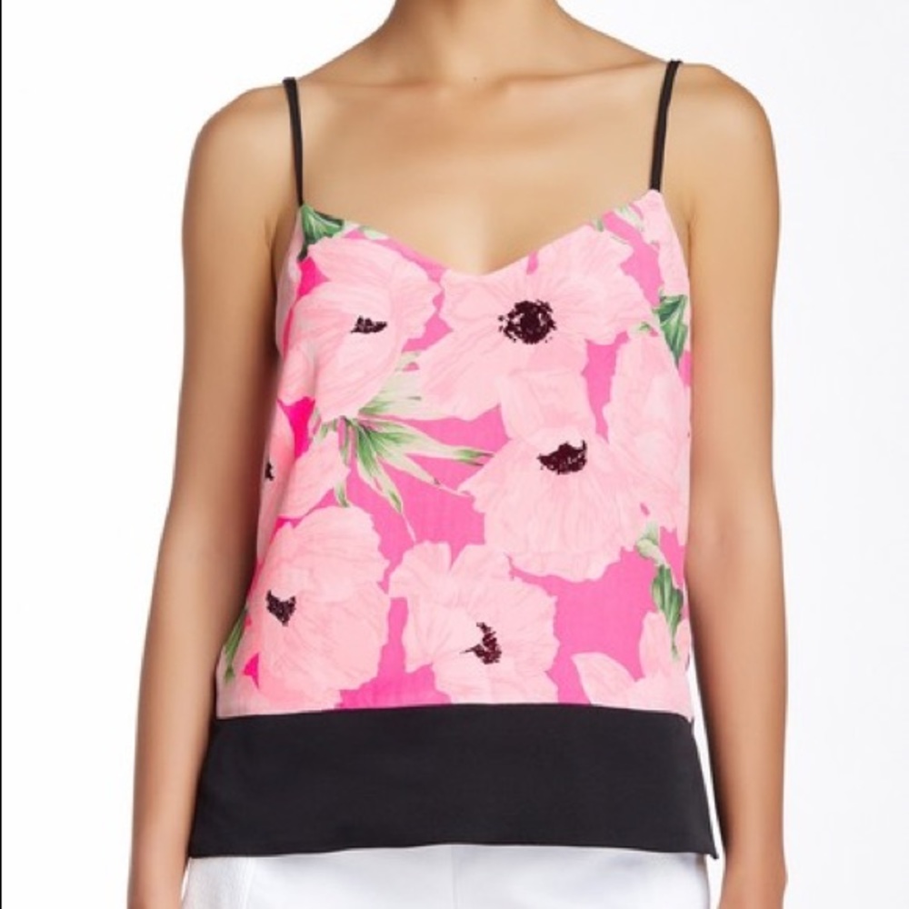NWT French Connection Pink Poppy Silk Top Size 6